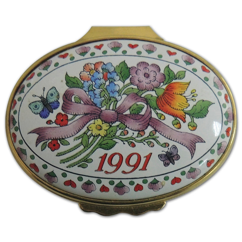 Halcyon Days 1991 A Year to Remember  Enamel Box CXX0516