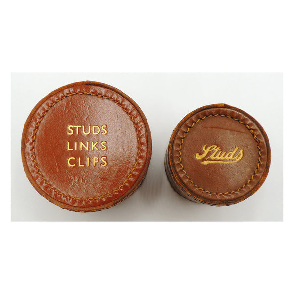 Pair of Vintage Leather Stud Boxes