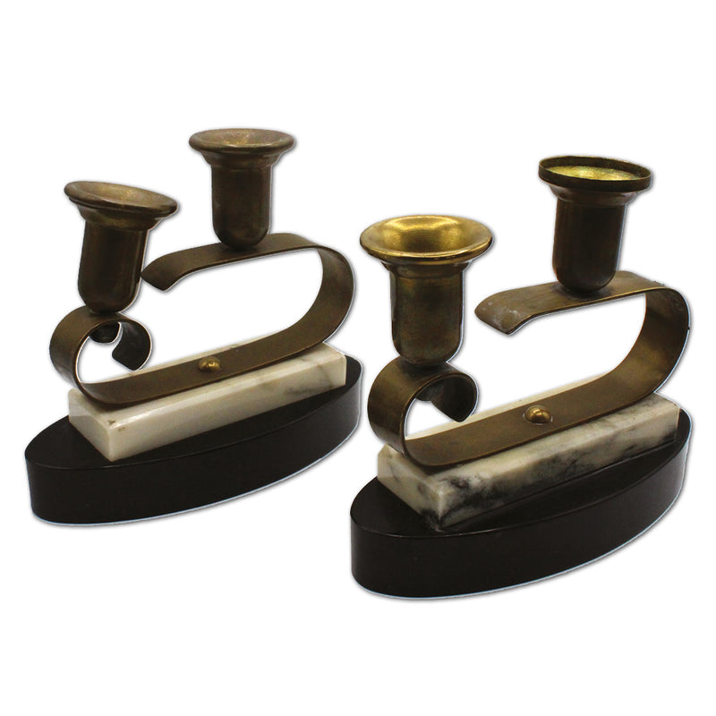 Pair Art Deco Candleholders