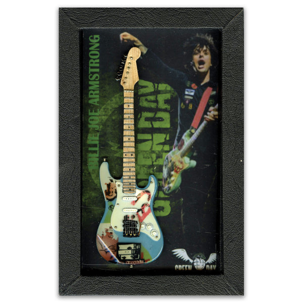 Billie Joe Armstrong of Green Day Miniature Guitar Framed