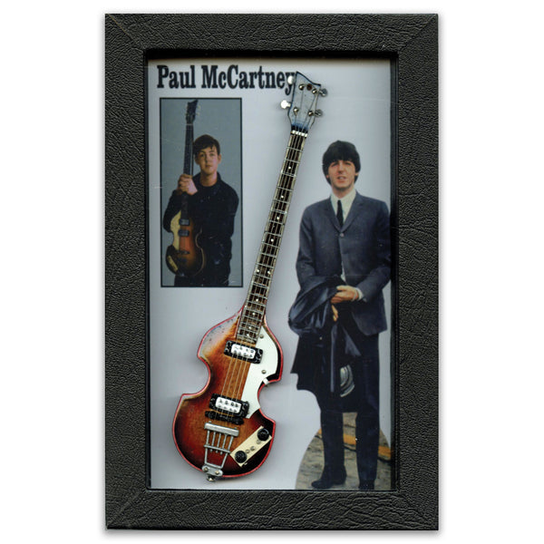 Paul McCartney of The Beatles Miniature Guitar Framed