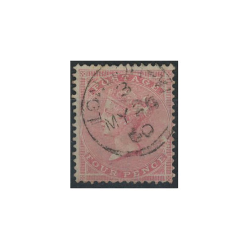 1856-57 4d Rose / white ppr, large garter, good to fine used. SG66a