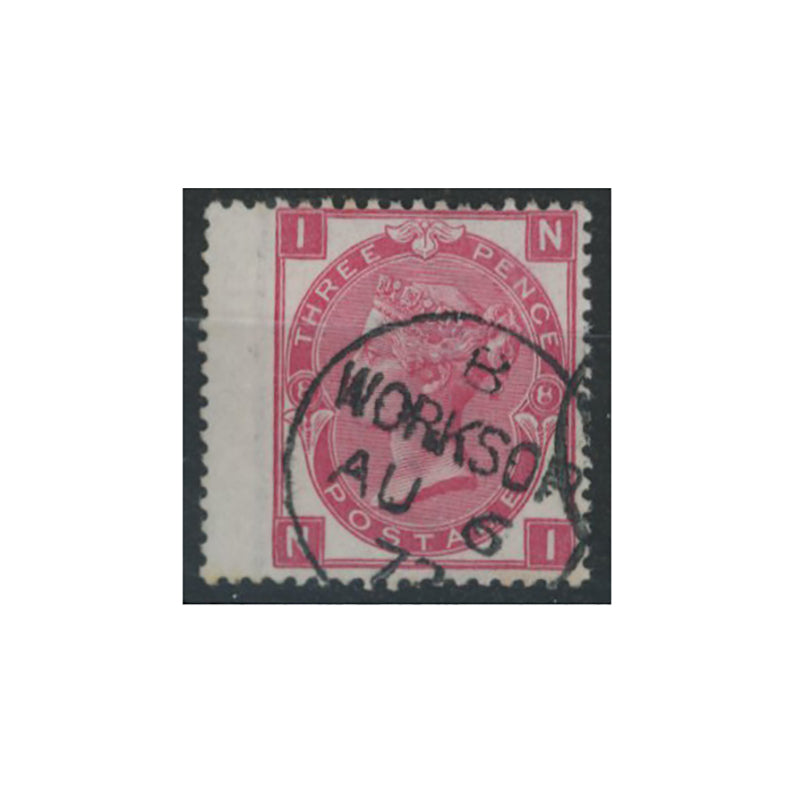 1872-80 3d Rose, plate 8, wing marginal, fine cds used. SG103
