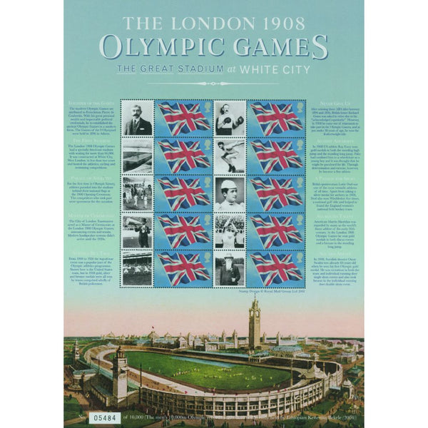 2008 The London 1908 Olympic Games Commemorative Sheet GBCS0002