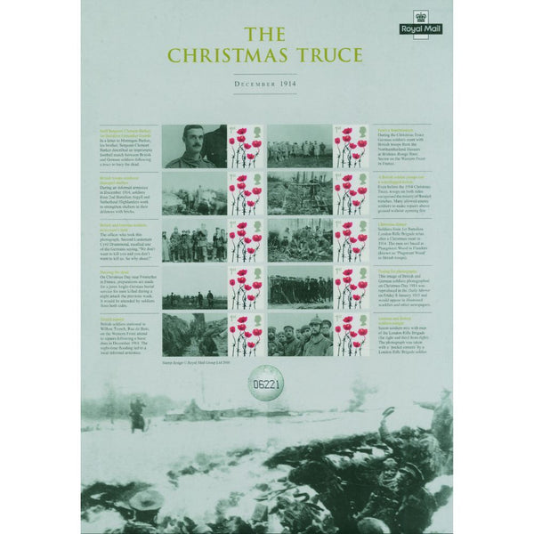 2014 Christmas Truce Commemorative Sheet GBCS0026