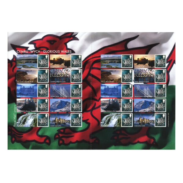 2007 Glorious Wales Royal Mail Commemorative Sheet