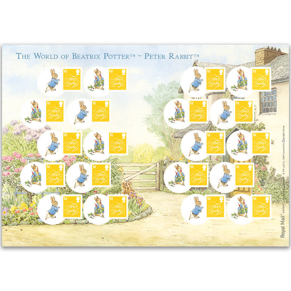 2008 Smilers for Kids - New Baby/Peter Rabbit - Mint Stamp Sheet GBLS0050