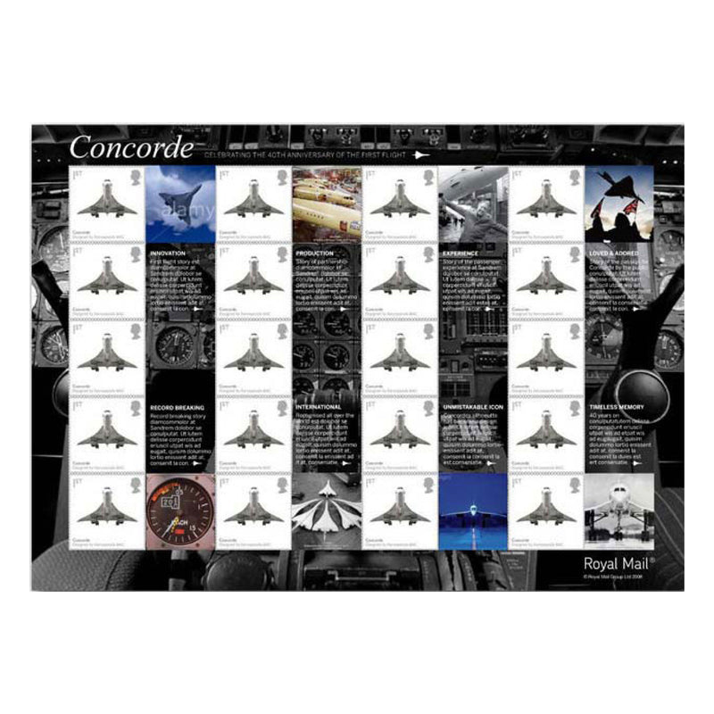 2009 2009 40th Anniversary First Flight of Concorde Royal Mail Commemorative Sheet