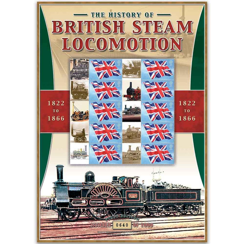 British Steam Locos 1822 - 1866 GB Customised Stamp Sheet GBS0001A