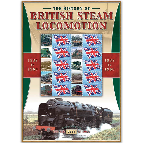 British Steam Locos 1938 -1960 GB Customised Stamp Sheet GBS0001E