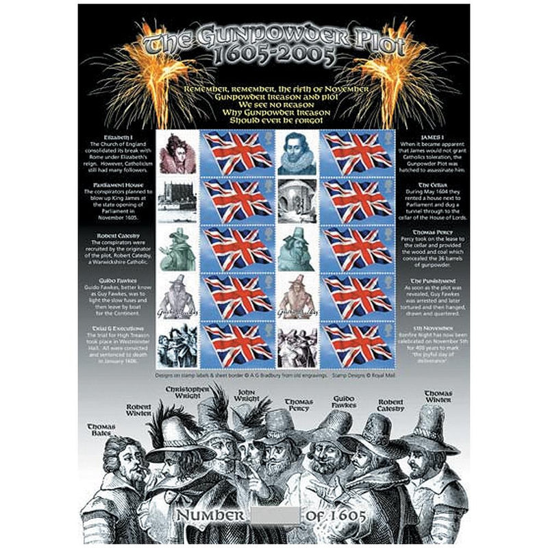 Gunpowder Plot GB Customised Stamp Sheet - History of Britain No. 2 GBS0004