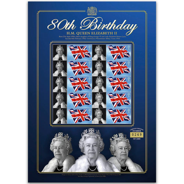 Queen's 80th Birthday GB Customised Stamp Sheet GBS0007