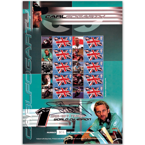 Carl Foggarty GB Customised Stamp Sheet Signed GBS0023S
