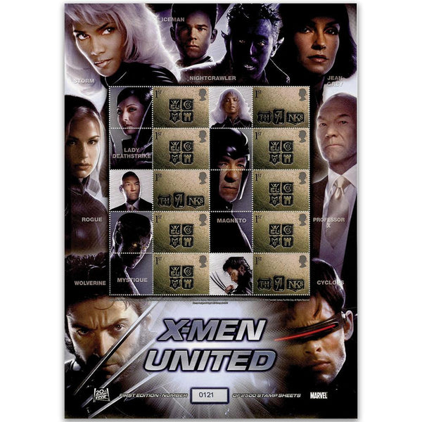 X-Men United GB Customised Stamp Sheet GBS0047