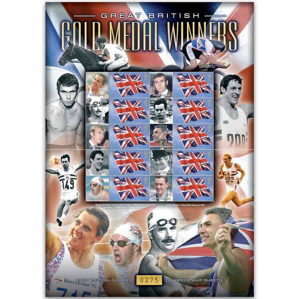 Olympic Gold Medal Winners GB Customised Stamp Sheet GBS0048