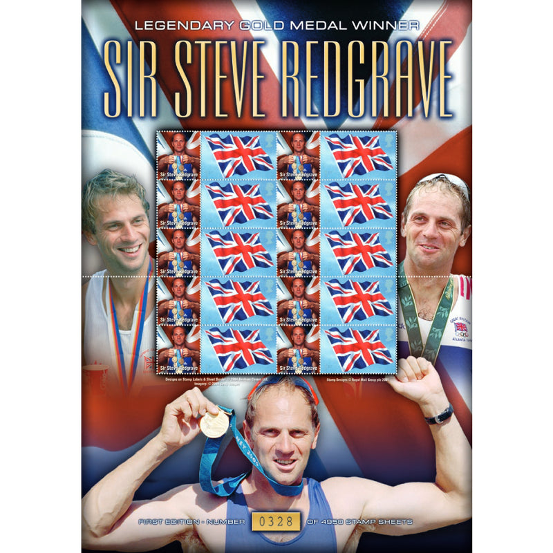 Steve Redgrave Gold Medal Winner GB Customised Stamp Sheet GBS0049