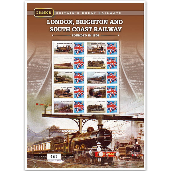 London, Brighton & South Coast Railway GB Customised Stamp Sheet GBS0099