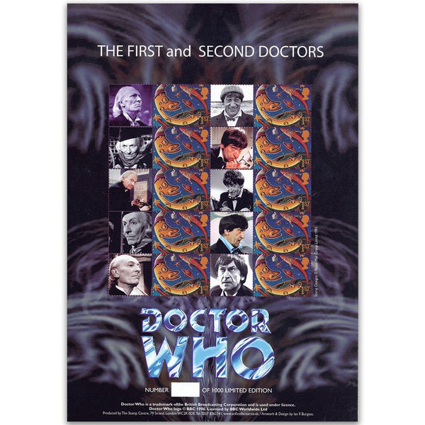 Doctor Who GB Customised Stamp Sheet - The First and Second Doctors GBS0102