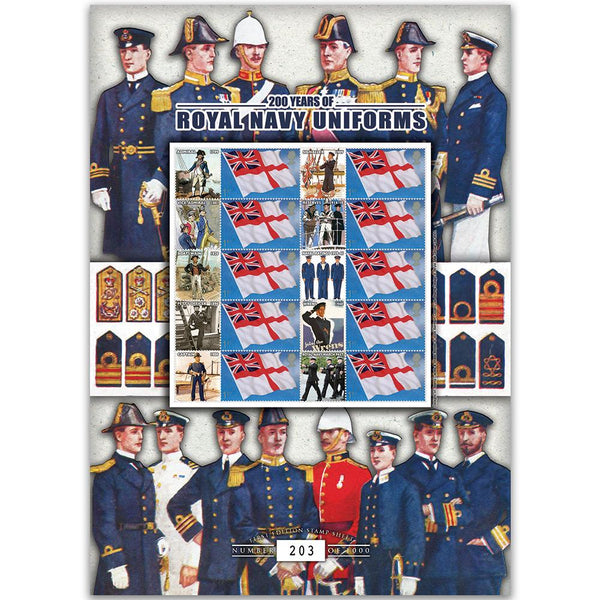 Royal Navy Uniforms GB Customised Stamp Sheet GBS0107
