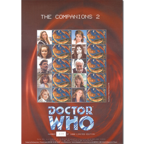 Doctor Who GB Customised Stamp Sheet - Comapnions (unsigned) GBS0123