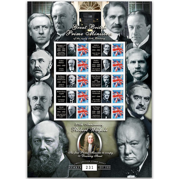 20th Century British Prime Ministers GB Customised Stamp Sheet GBS0134