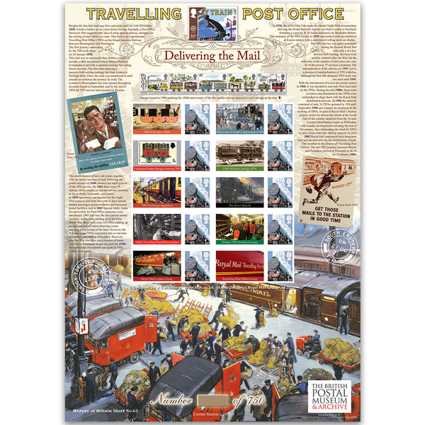 Travelling Post Office GB sheet - HoB 62 GBS0143