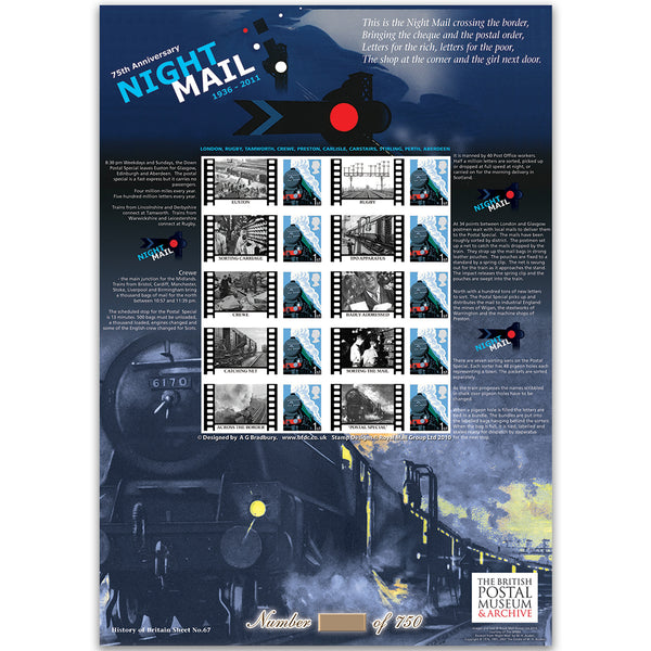 Night Mail Stamp Sheet - HoB 67