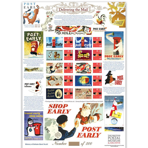 Post Early for Christmas GB Customised Stamp Sheet - HoB 65 GBS0152