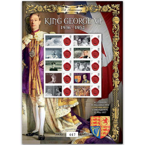 George VI Accession GB Customised Stamp Sheet GBS0175