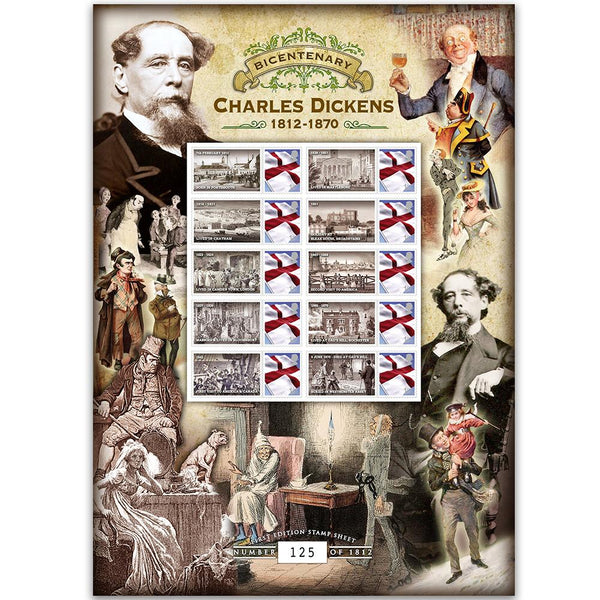 Charles Dickens GB Customised Stamp Sheet GBS0177