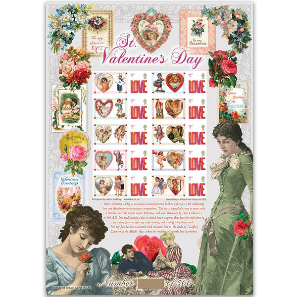 Valentines GB Customised Stamp Sheet - HoB 82 GBS0183