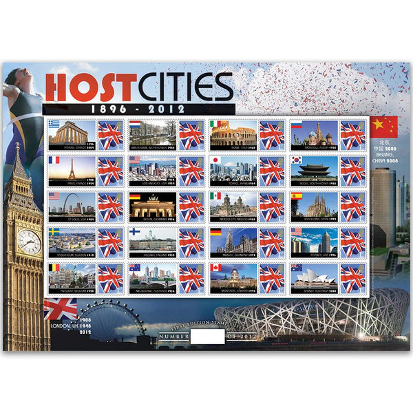Olympics 2012 Host Cities GB Customised Stamp Sheet GBS0188