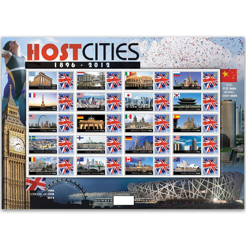 Olympics 2012 Host Cities GB Customised Stamp Sheet GBS0188