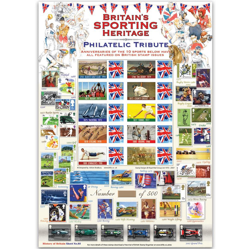 Britain's Sporting Heritage GB Customised Stamp Sheet -  HoB 85