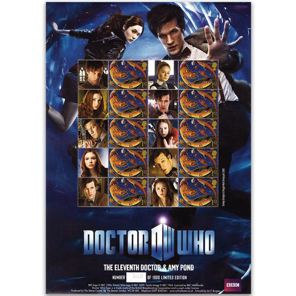 Doctor Who GB Customised Stamp Sheet - The Elevenh Doctor and Amy Pond GBS0194