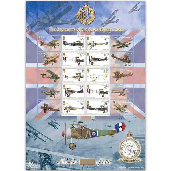 Centenary of Royal Flying Corps GB Customised Sheet - Isle of Man No. 5 GBS0198