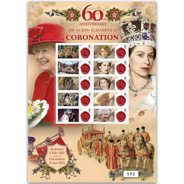 60th Anniversary Coronation GB Customised Stamp Sheet GBS0203