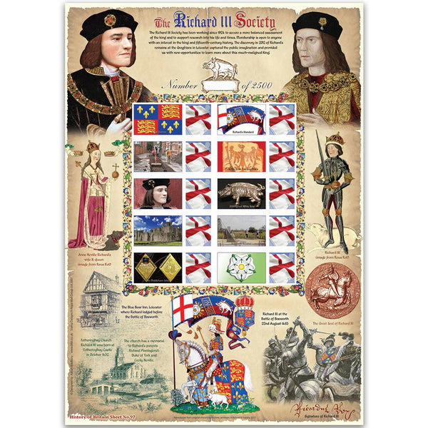 Richard III GB Customised Stamp Sheet - HoB 97 GBS0214
