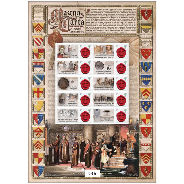 Magna Carta 800th Anniversary GB Customised Stamp Sheet GBS0248