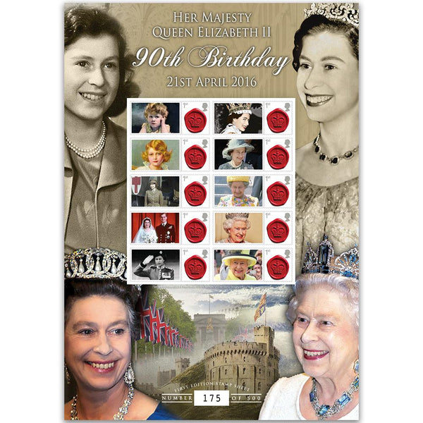 Queens 90th Birthday GB Customised Stamp Sheet GBS0257