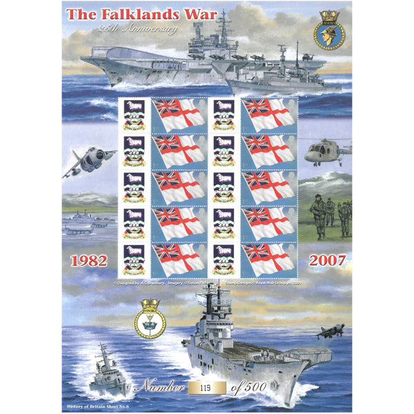 The Falklands War GB Customised Stamp Sheet - History of Britain No. 8 GBS0265