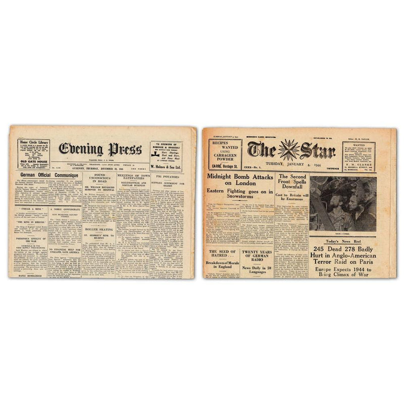 5 different War Time Channel Island Newspapers GSP750
