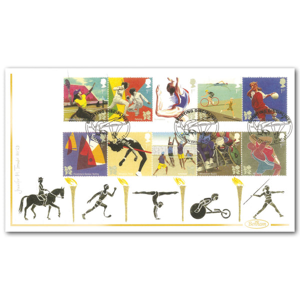 2011 Olympic & Paralympic Games Stamps III Handpainted Cover - Jennifer M Toombs HP11103