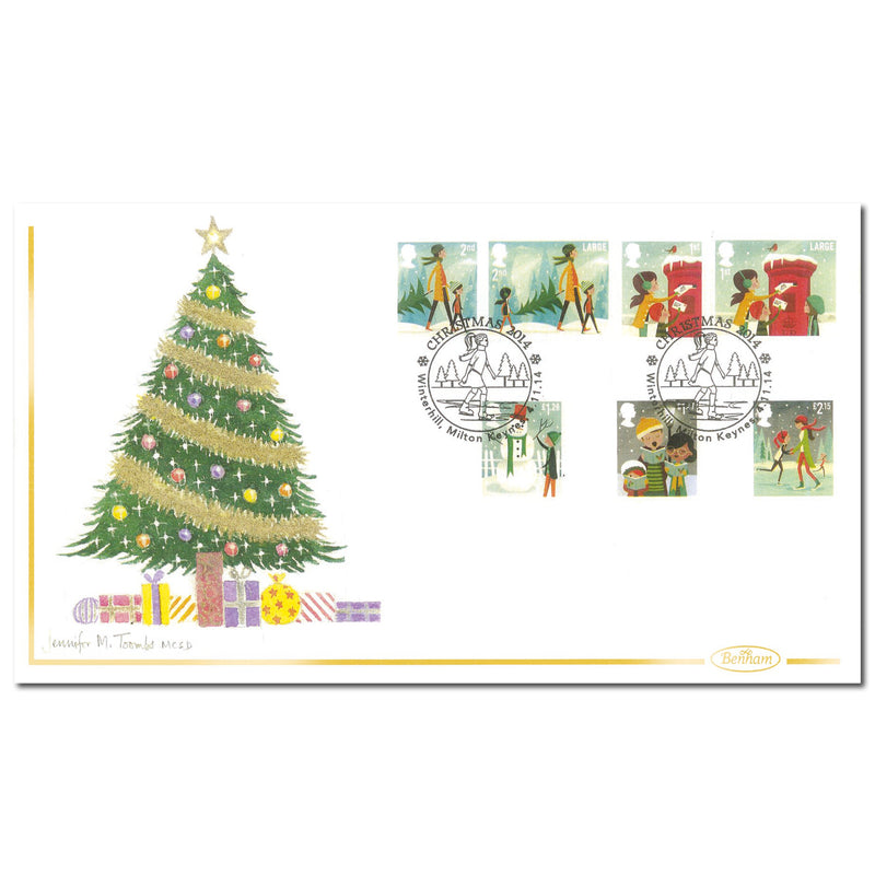 2014 Christmas Stamps Hand Painted by Jennifer Toombs HP14176