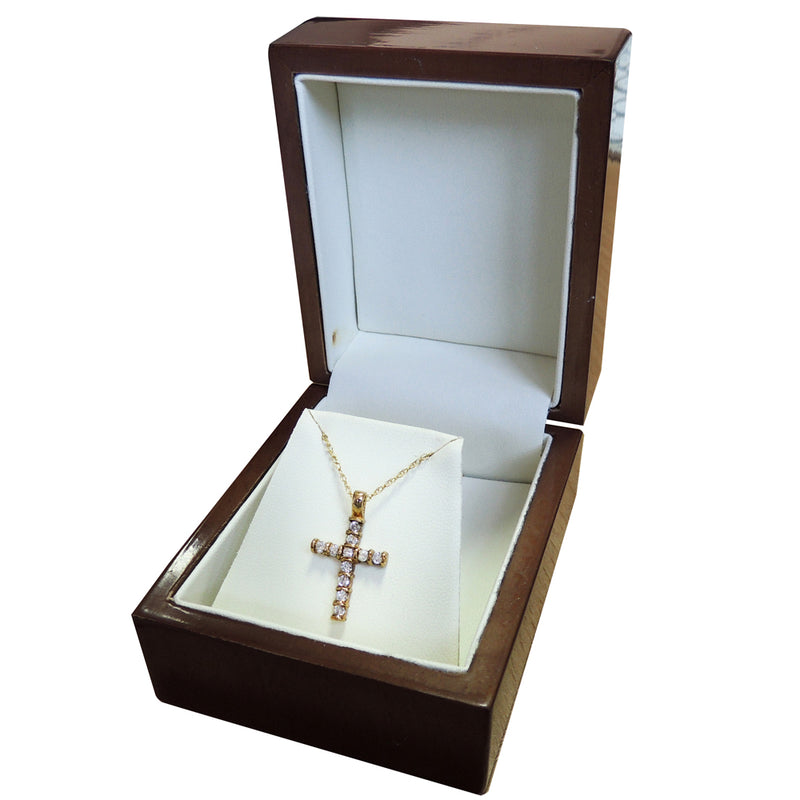 9ct Diamond Cross Pendant JLY0004