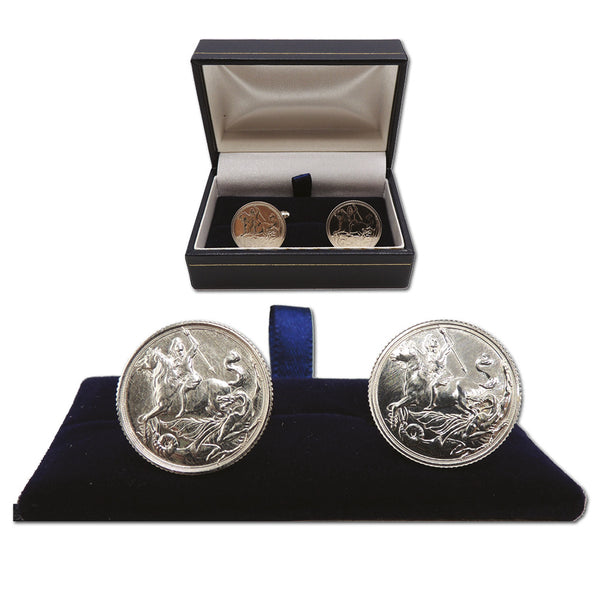 Silver Half Sovereign Cufflinks JLY0080