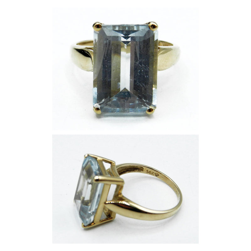 14ct Gold & Aquamarine Ring