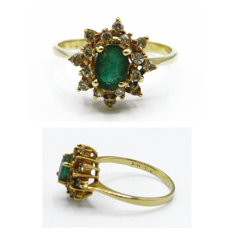 18ct Emerald & Diamond Ring