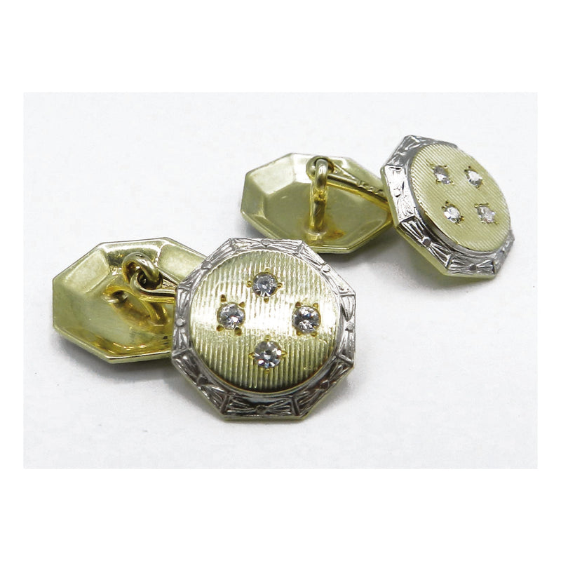 Antique 14ct Gold & Diamond Cufflinks
