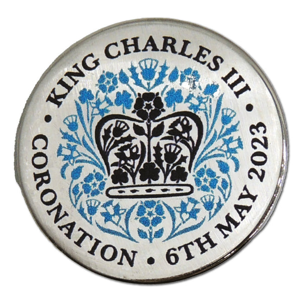 HM King Charles III Coronation Silver Badge 25mm